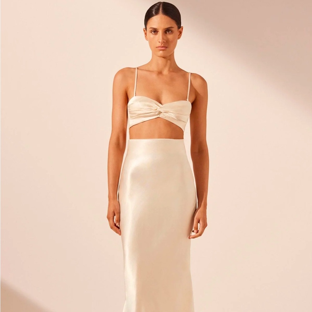 Shona Joy La Lune Twist Front Bra Top - Cream